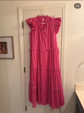 Bright Pink Tiered Maxi Dress